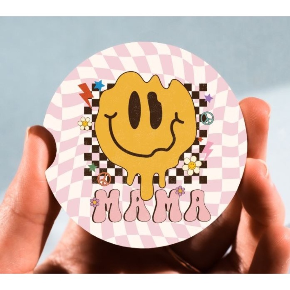 Set of 2‎ Car Coasters, Mama Car Coaster, Neoprene Car Coaster